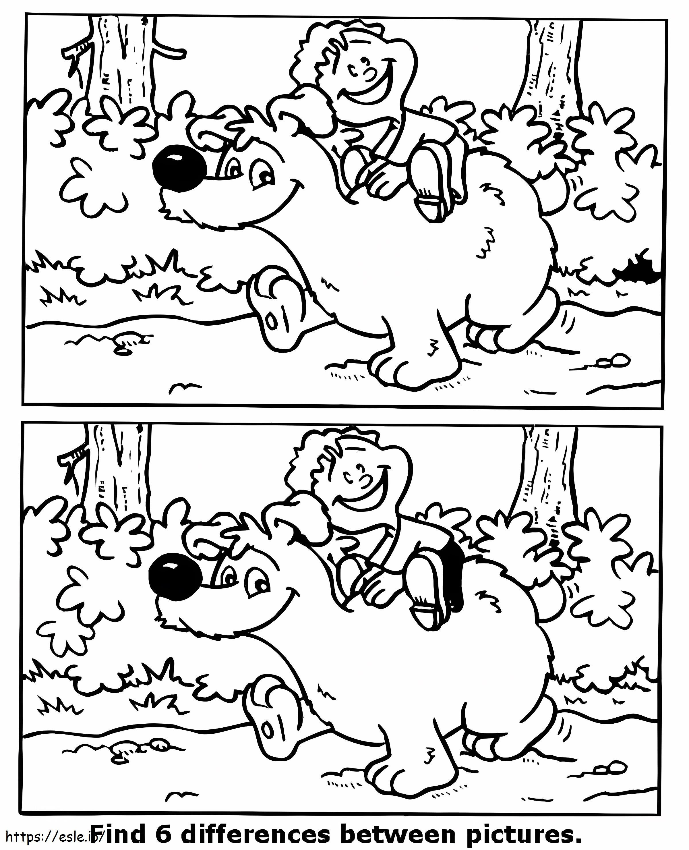 Find 6 Differences coloring page