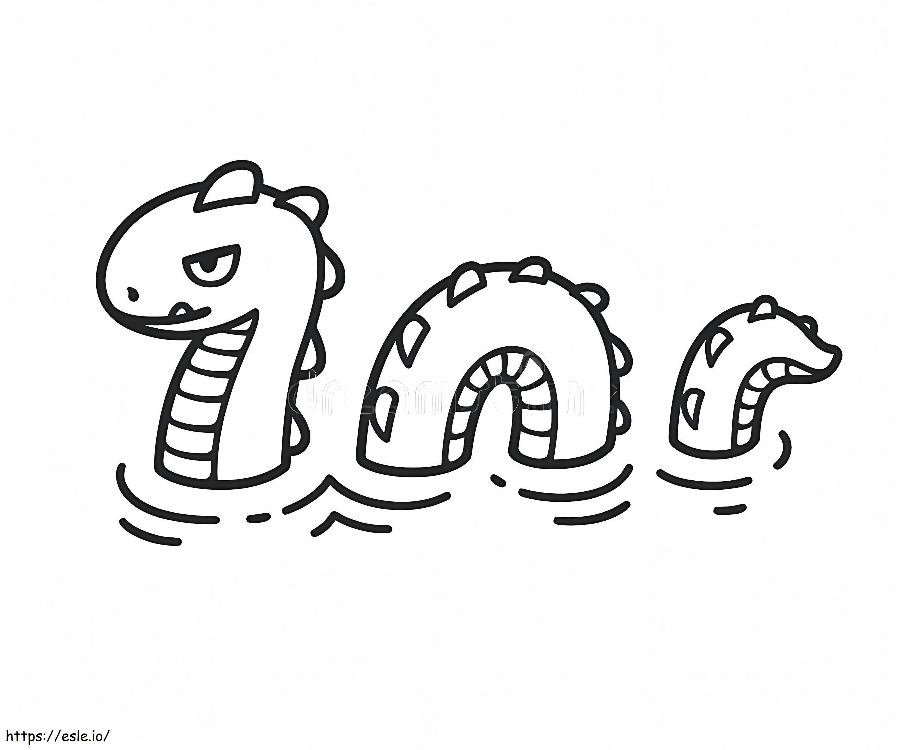 desenho de serpente marinha para colorir