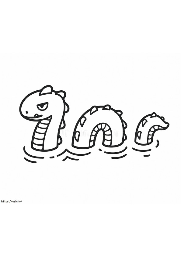 Coloriage Caricature de serpent de mer à imprimer dessin