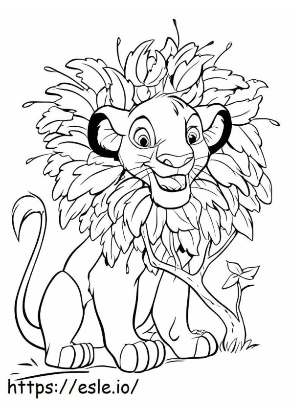 Simba And Flower coloring page