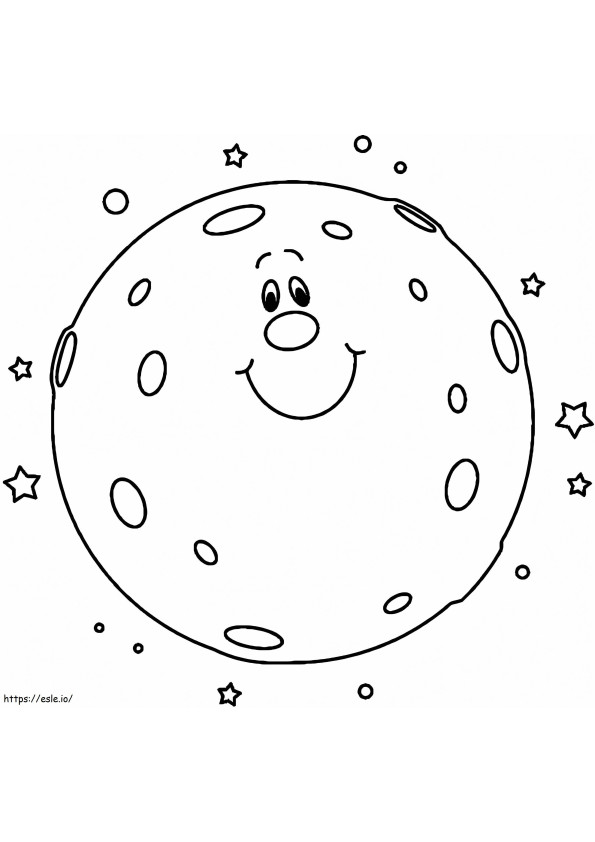 Cartoon Full Moon coloring page
