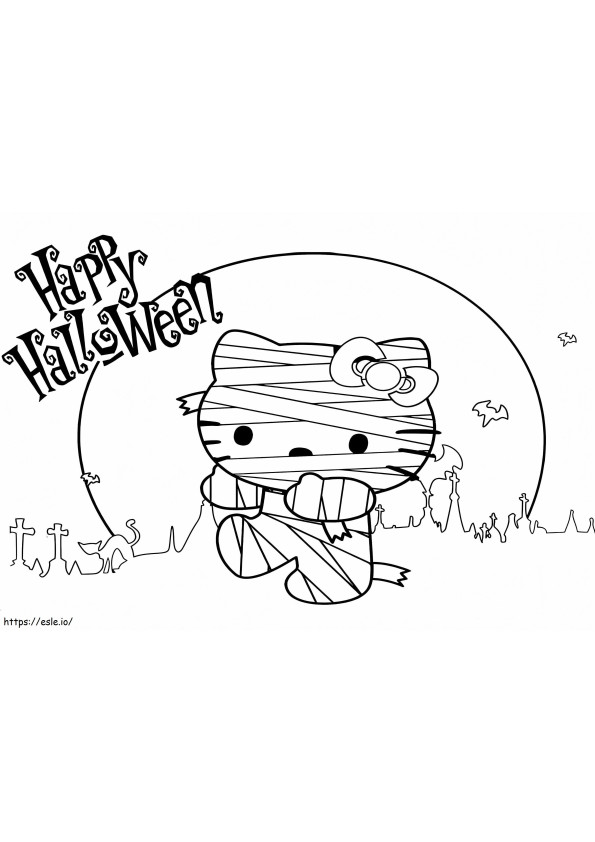 Hello Kitty Múmia para colorir
