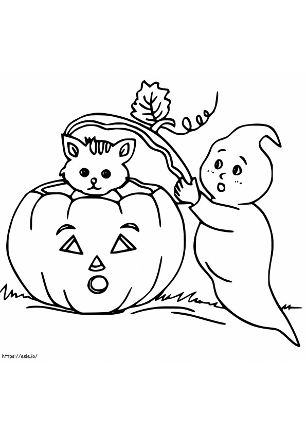 Black Cat And Ghost coloring page