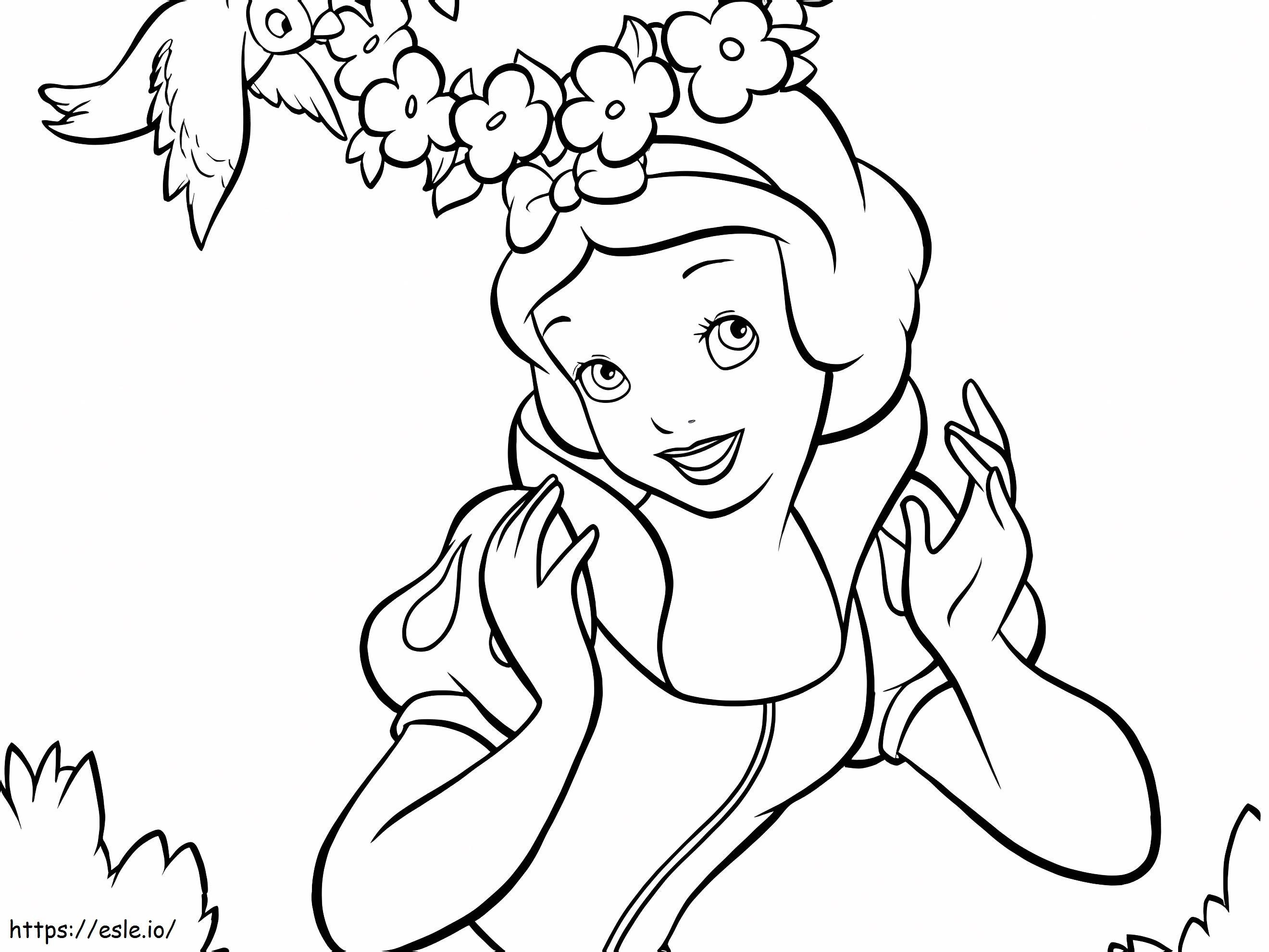 Fluffy Snow White Face coloring page