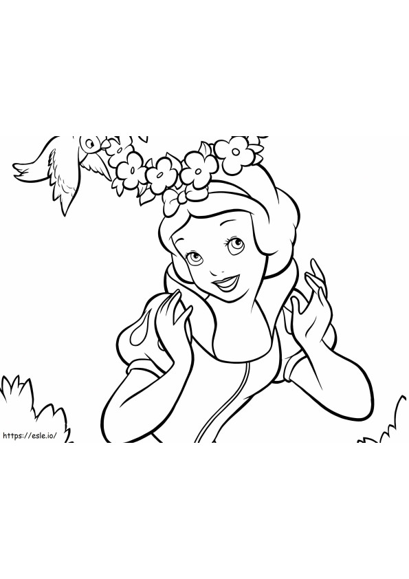 Fluffy Snow White Face coloring page