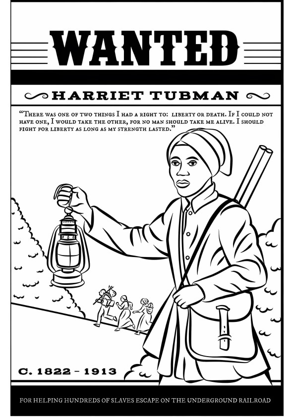 Harriet Tubman 1 kleurplaat
