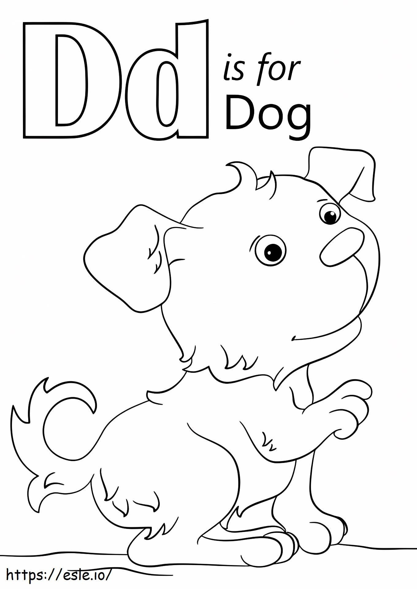  Letra D é para Doga4 para colorir