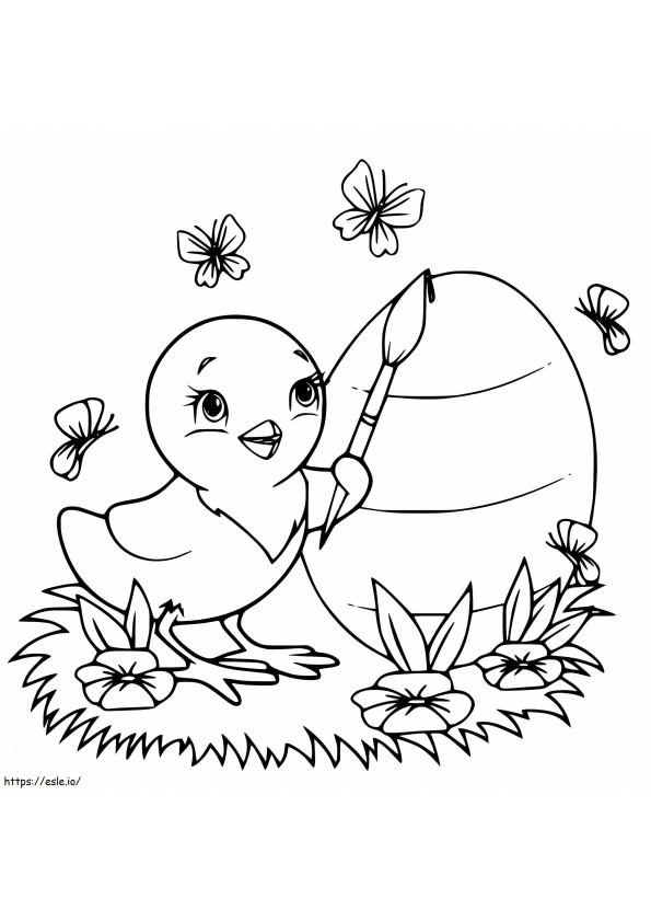 Easter Chick Színezni kifestő