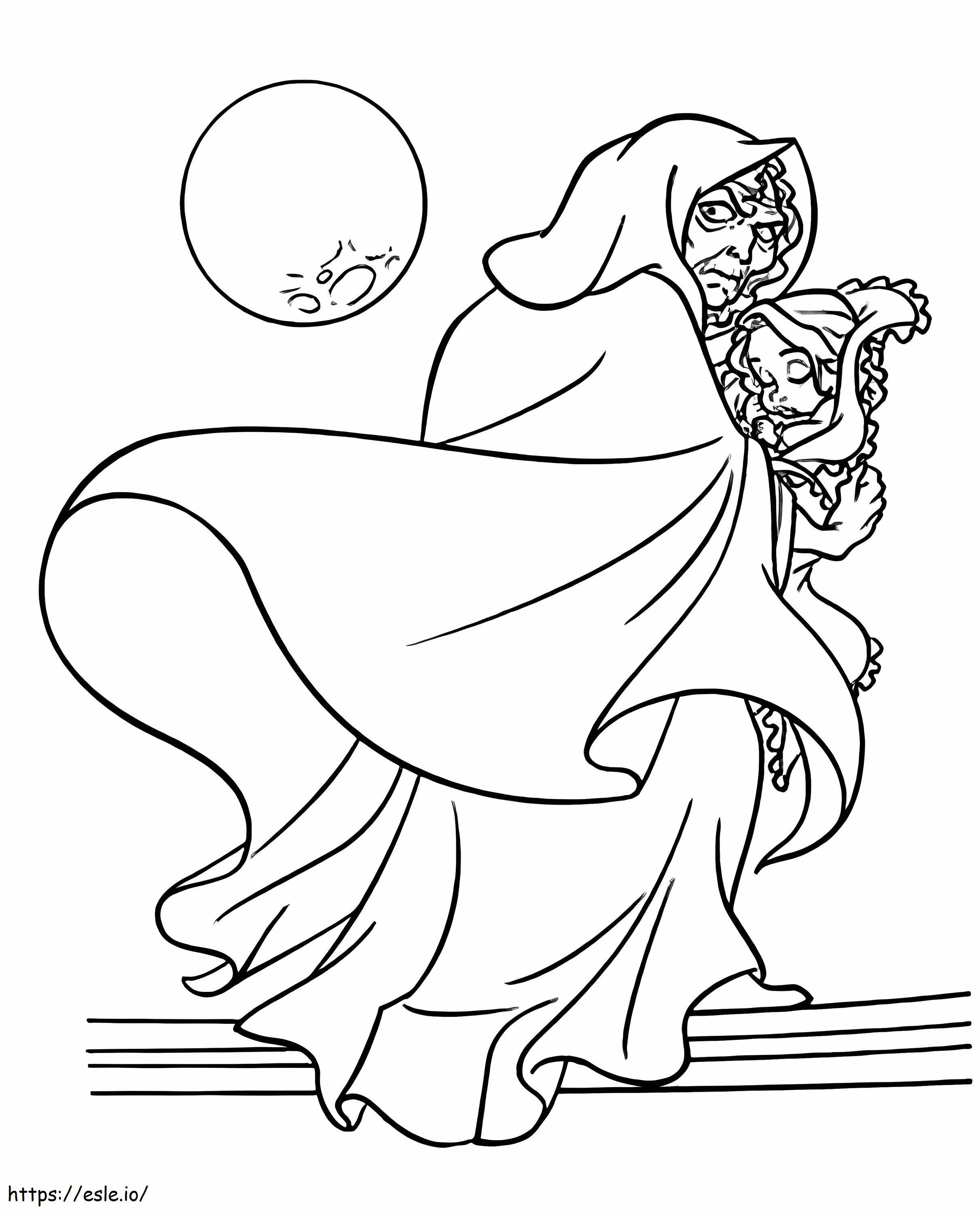 Mother Gothel And Baby Rapunzel coloring page