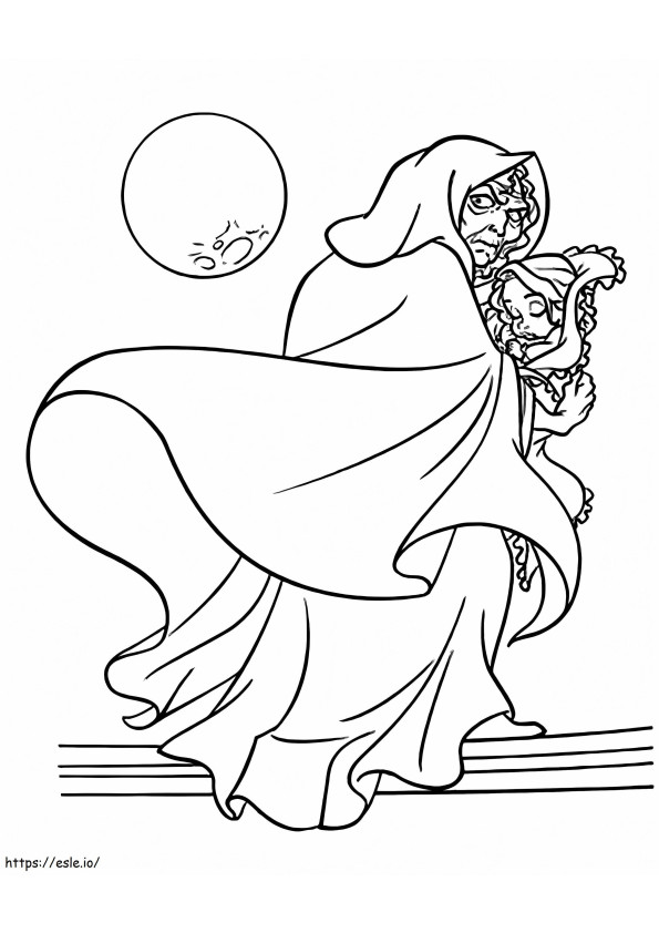 Mother Gothel And Baby Rapunzel coloring page