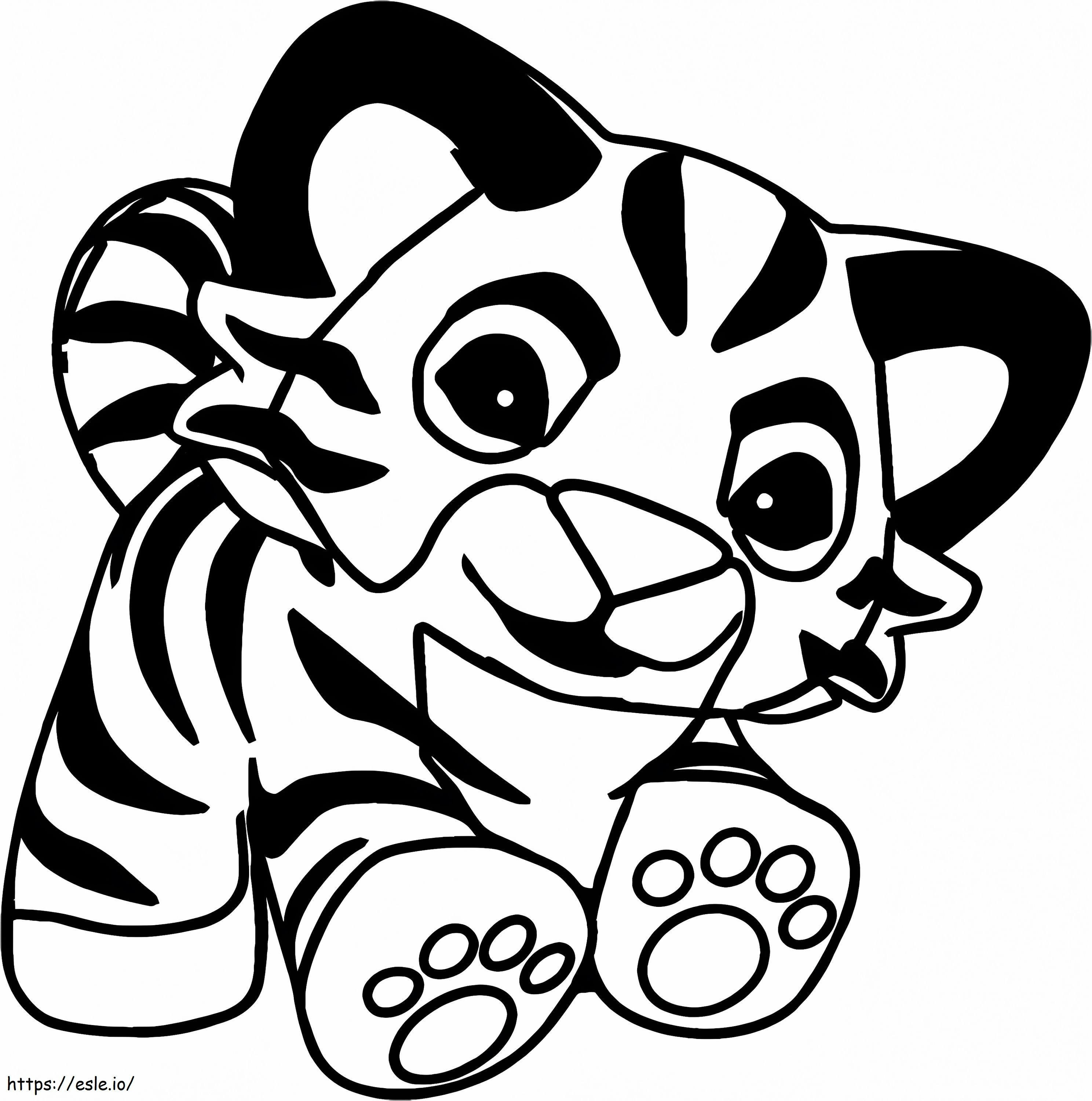 Tigrul de desene animate de colorat