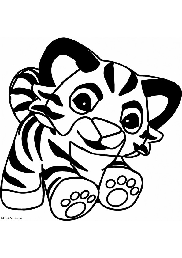 Cachorro de tigre de dibujos animados para colorear