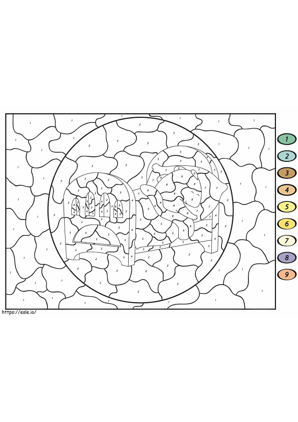 Sleeping Color By Number coloring page