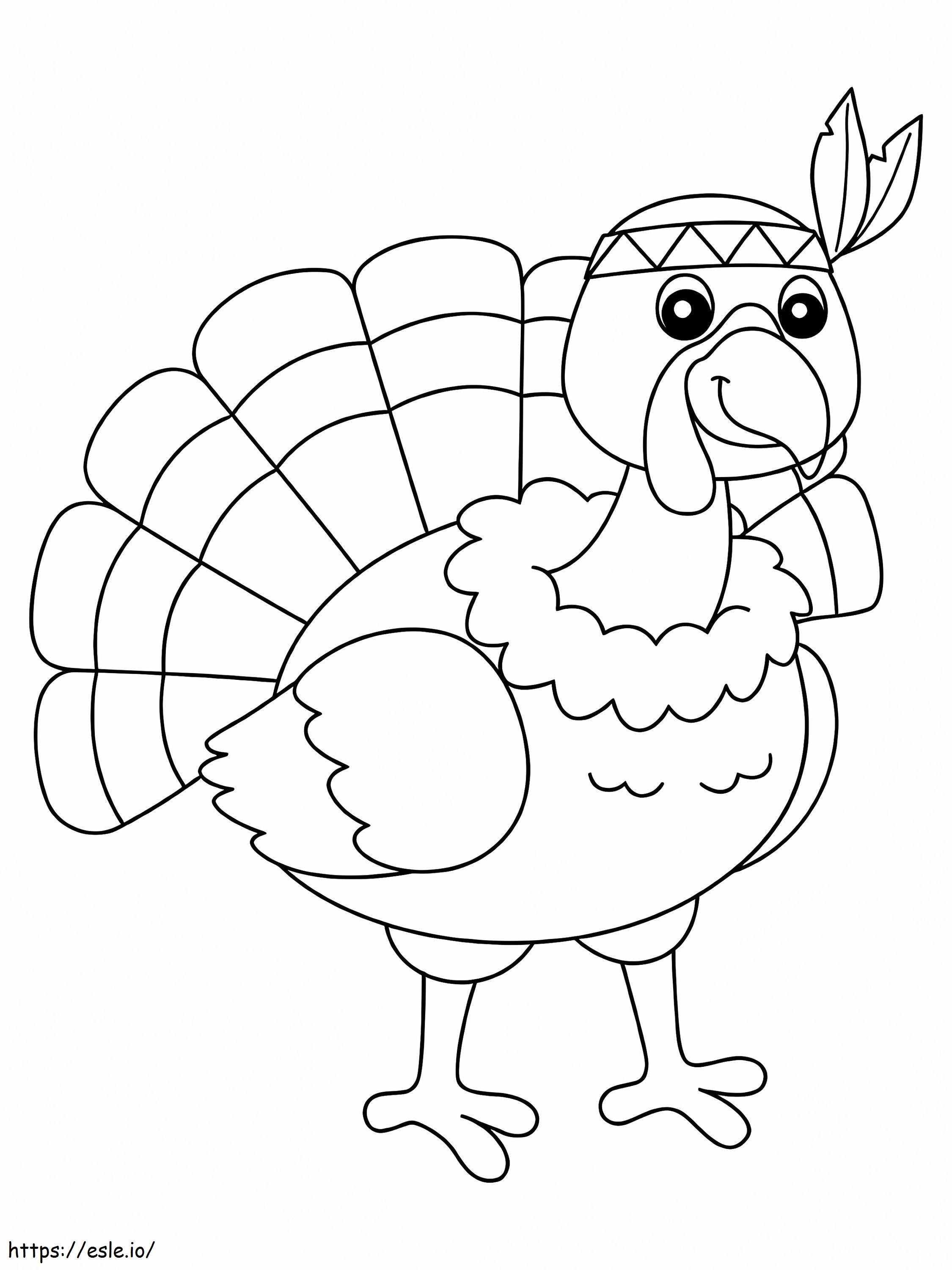 Coloriage Grande dinde de Thanksgiving 2 à imprimer dessin