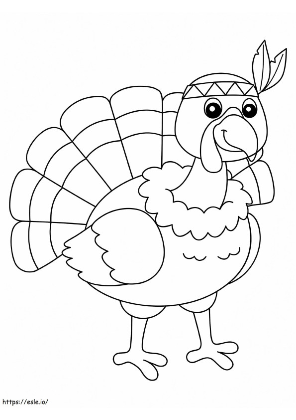 Coloriage Grande dinde de Thanksgiving 2 à imprimer dessin