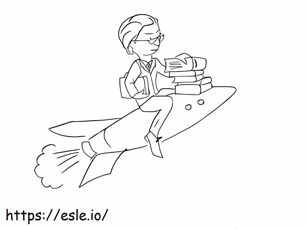 Businessman In Rocket coloring page