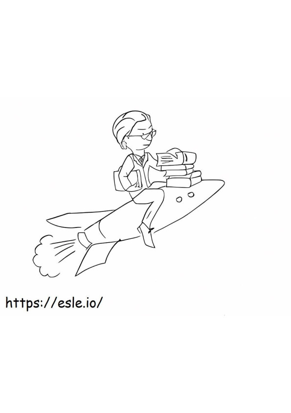 Businessman In Rocket coloring page