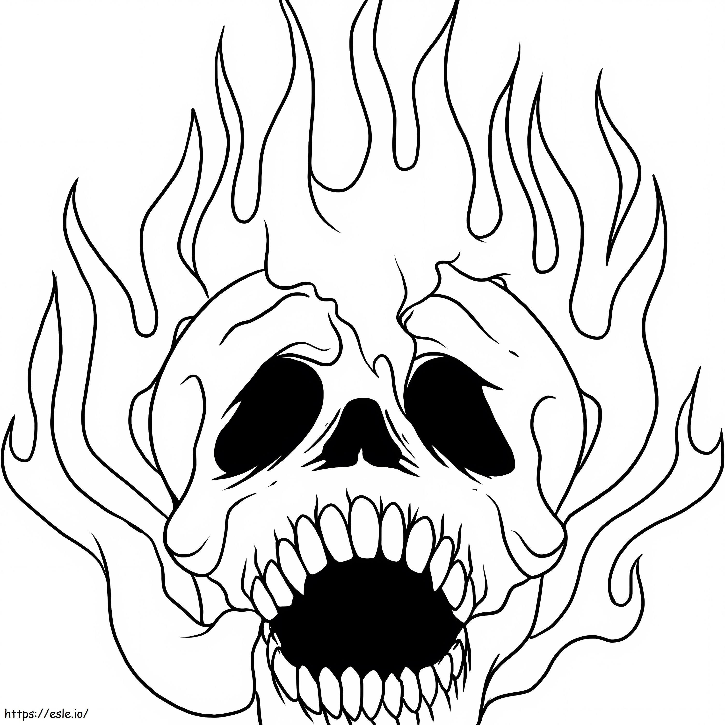 Skull In The Heart coloring page