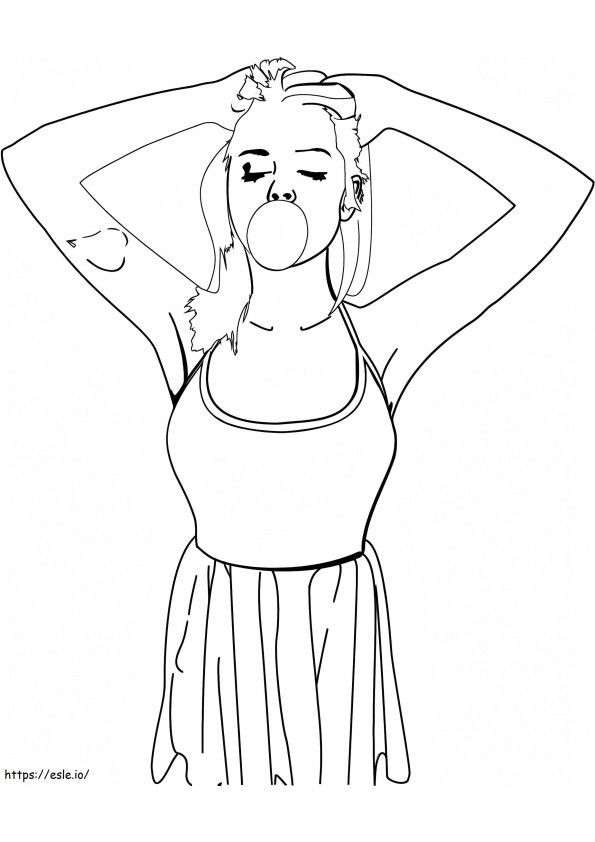 Relaxing Teenage Girl coloring page