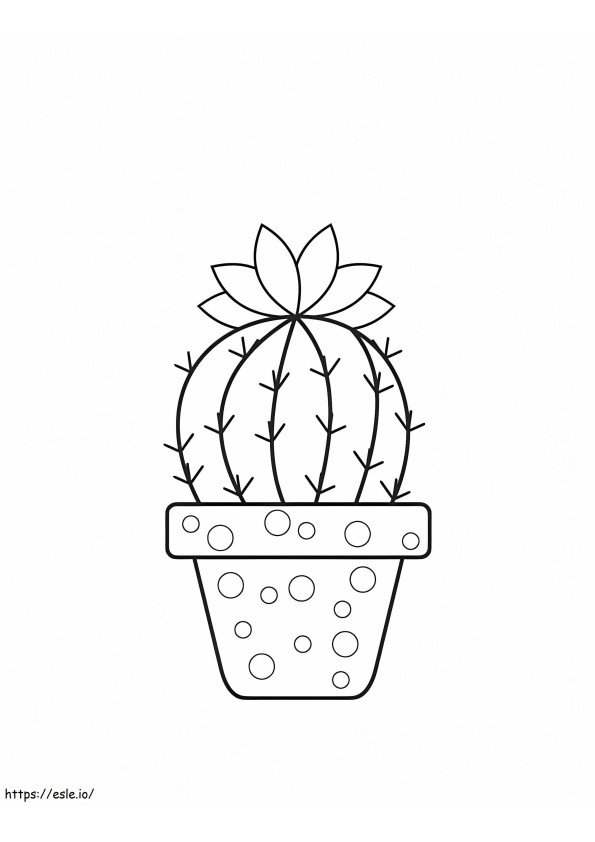 Coloriage Cactus en pot de base à imprimer dessin