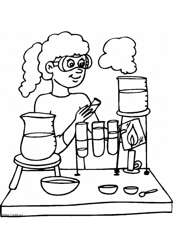 Studying Science coloring page