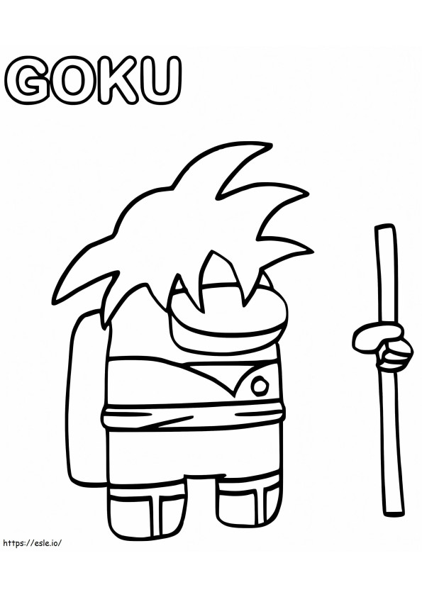 Coloriage Goku parmi nous à imprimer dessin
