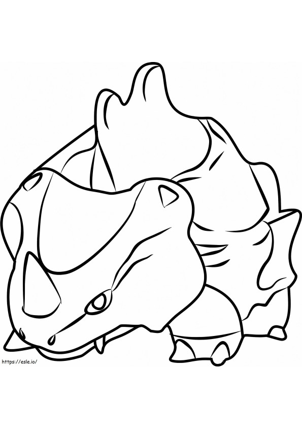 Coloriage  Rhyhorn Pokemon Go1 à imprimer dessin