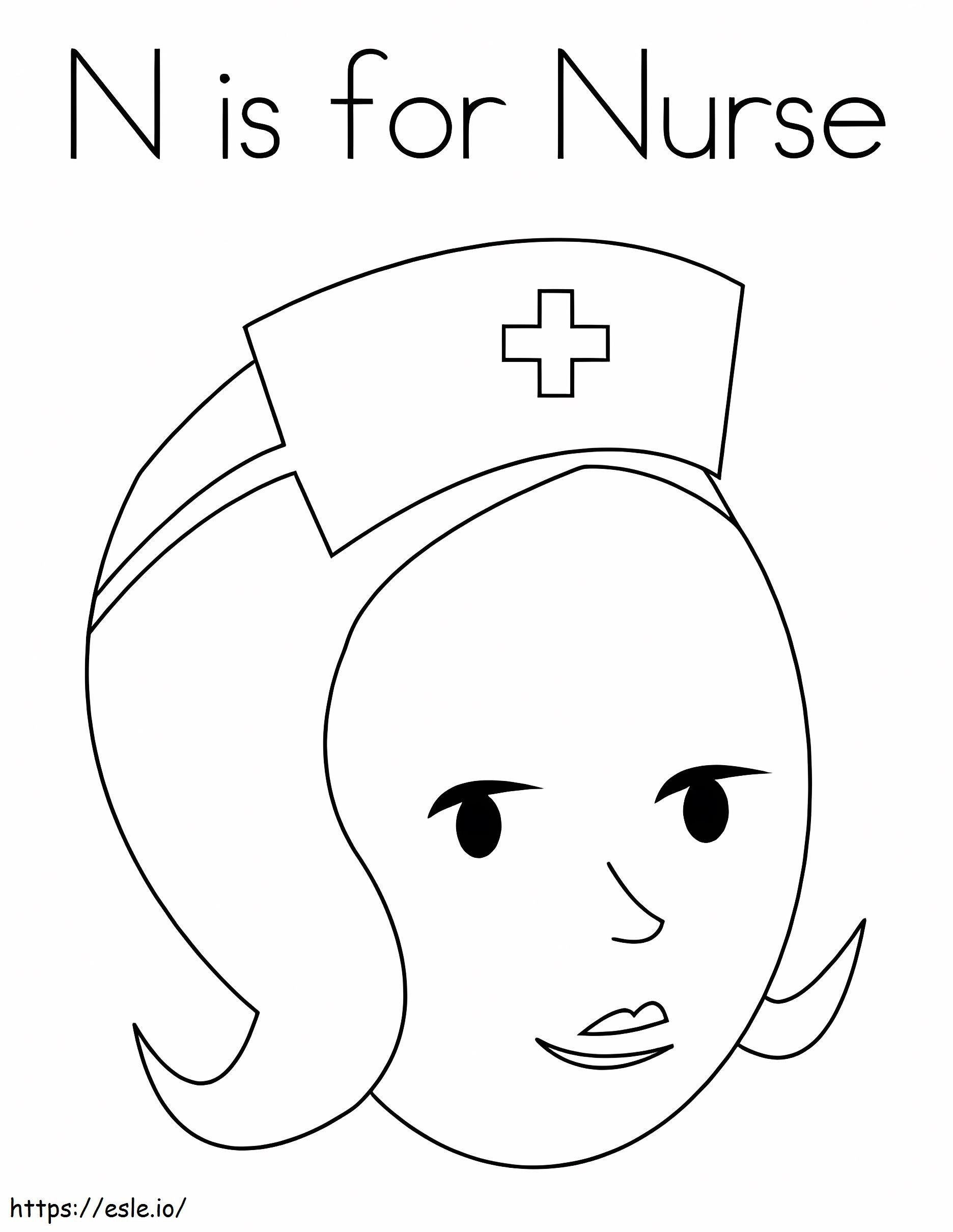 N on sairaanhoitajalle värityskuva