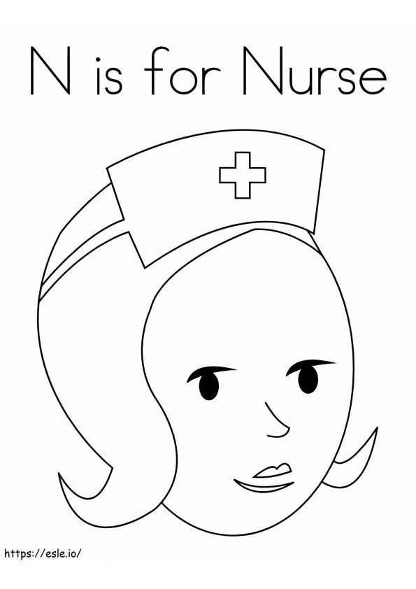 N Is For Nurse coloring page