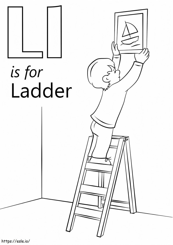 Ladderletter L kleurplaat