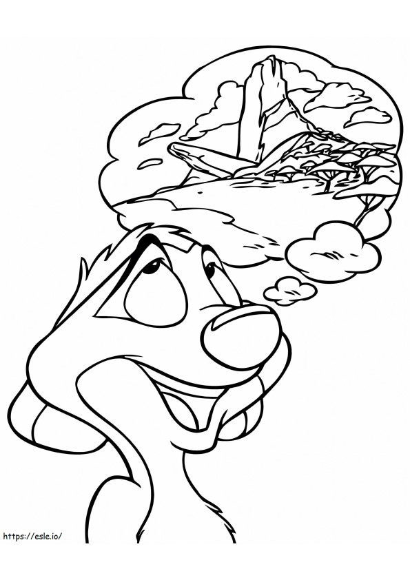Timon Is Dreaming A4 coloring page