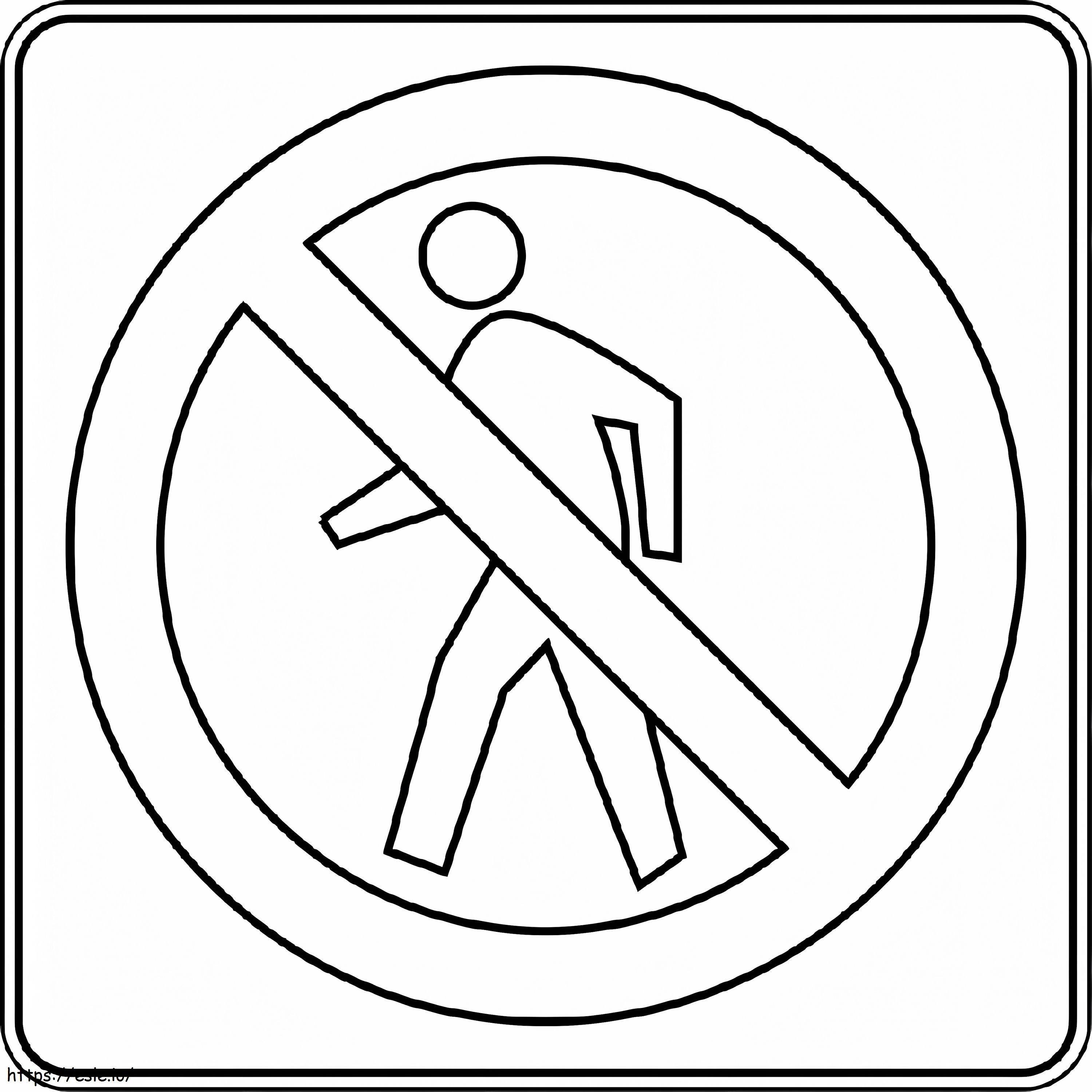 No Pedestrians Crossing coloring page