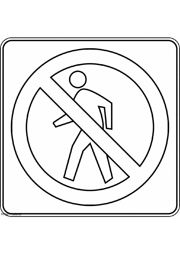 No Pedestrians Crossing coloring page