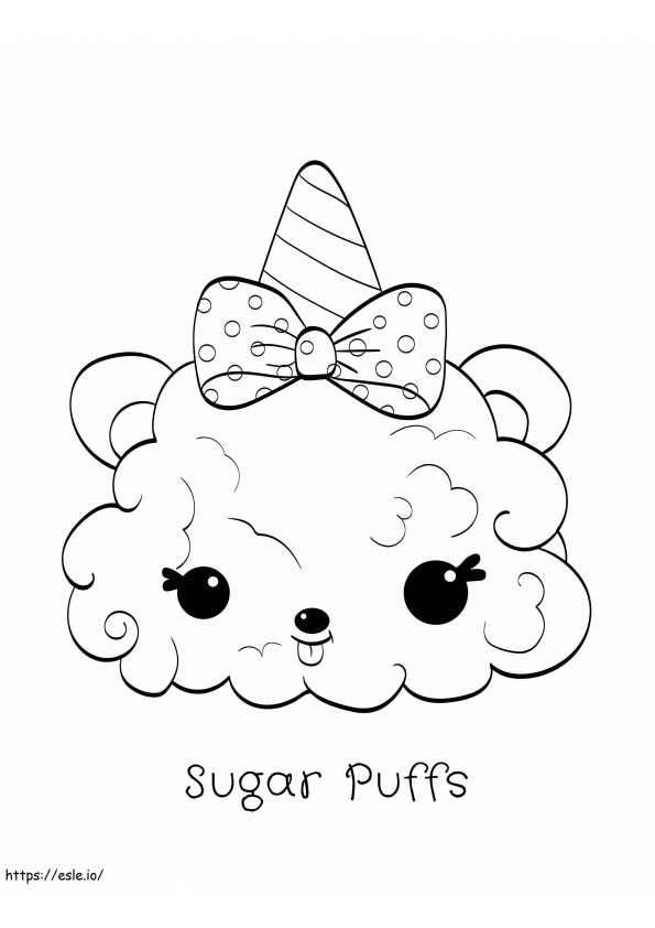 Cute Sugar Puffs At Num Noms coloring page