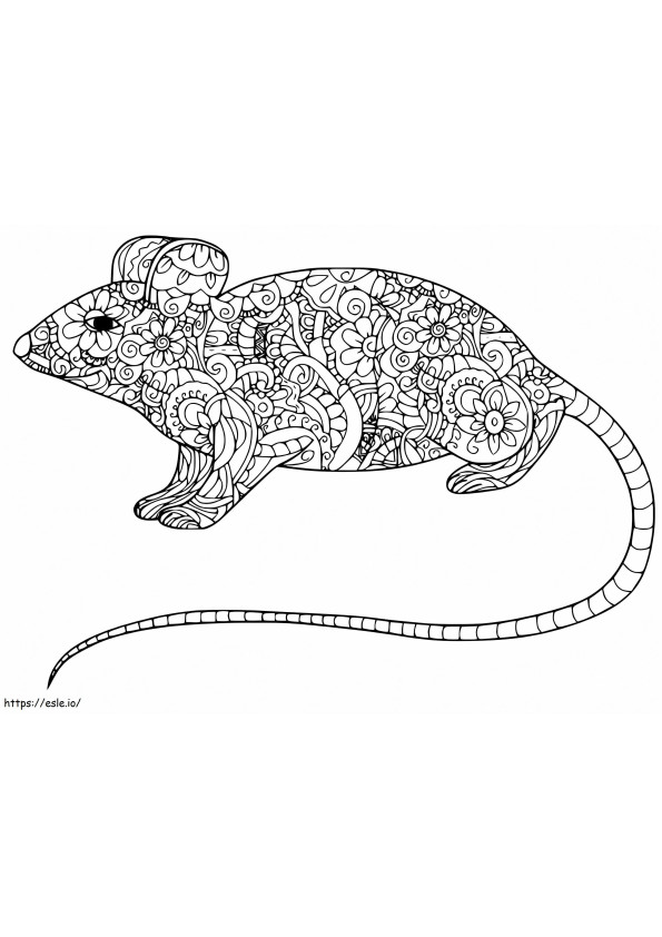 Zentangle Rat coloring page