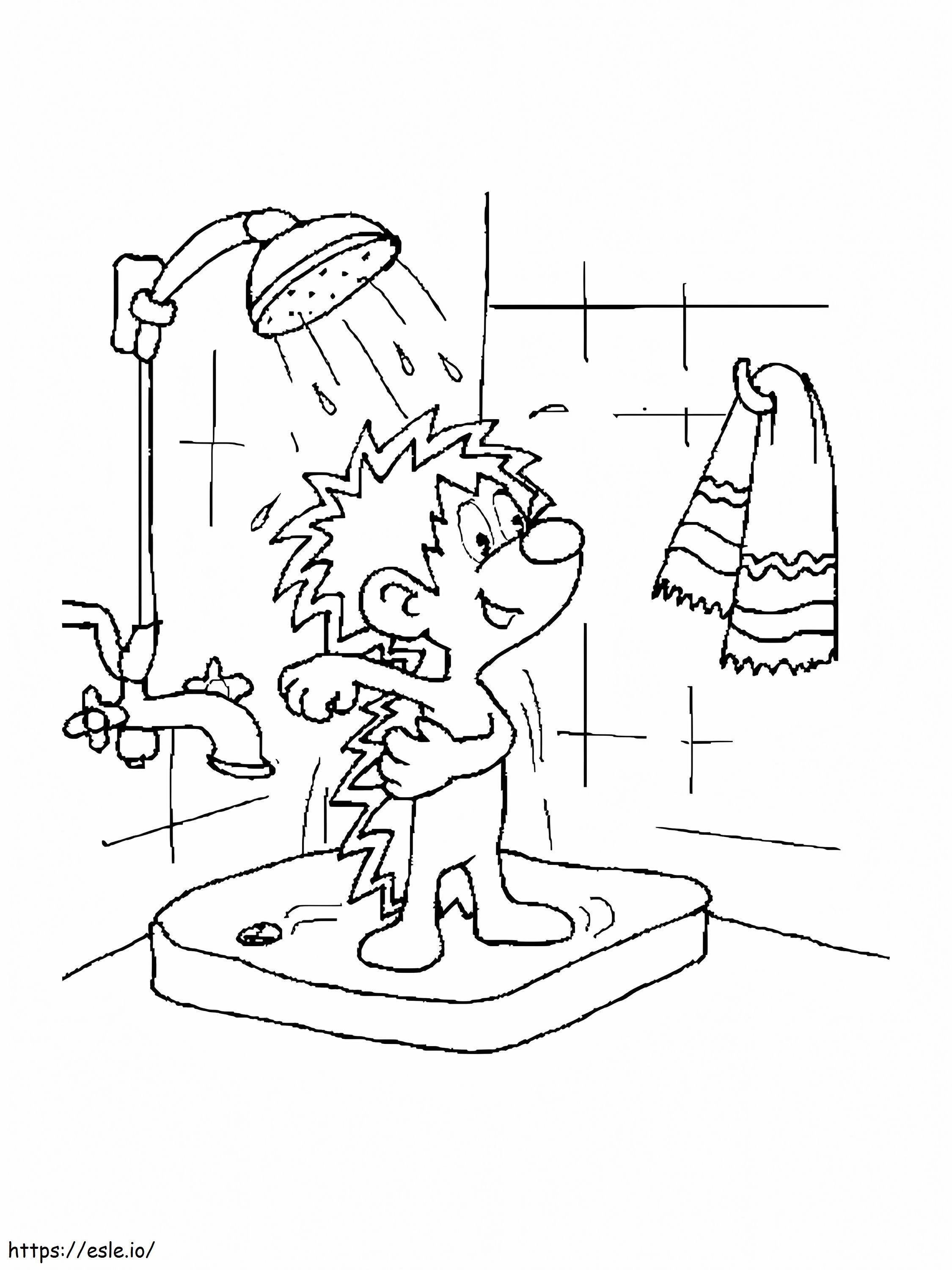 Hedgehog Practice Hygiene coloring page