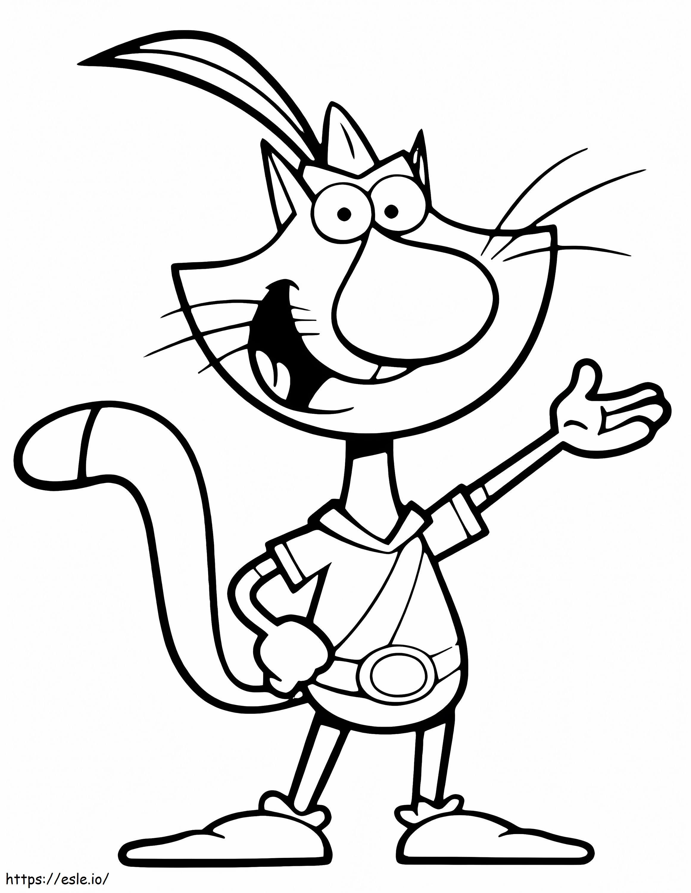 Happy Nature Cat Coloring Pages