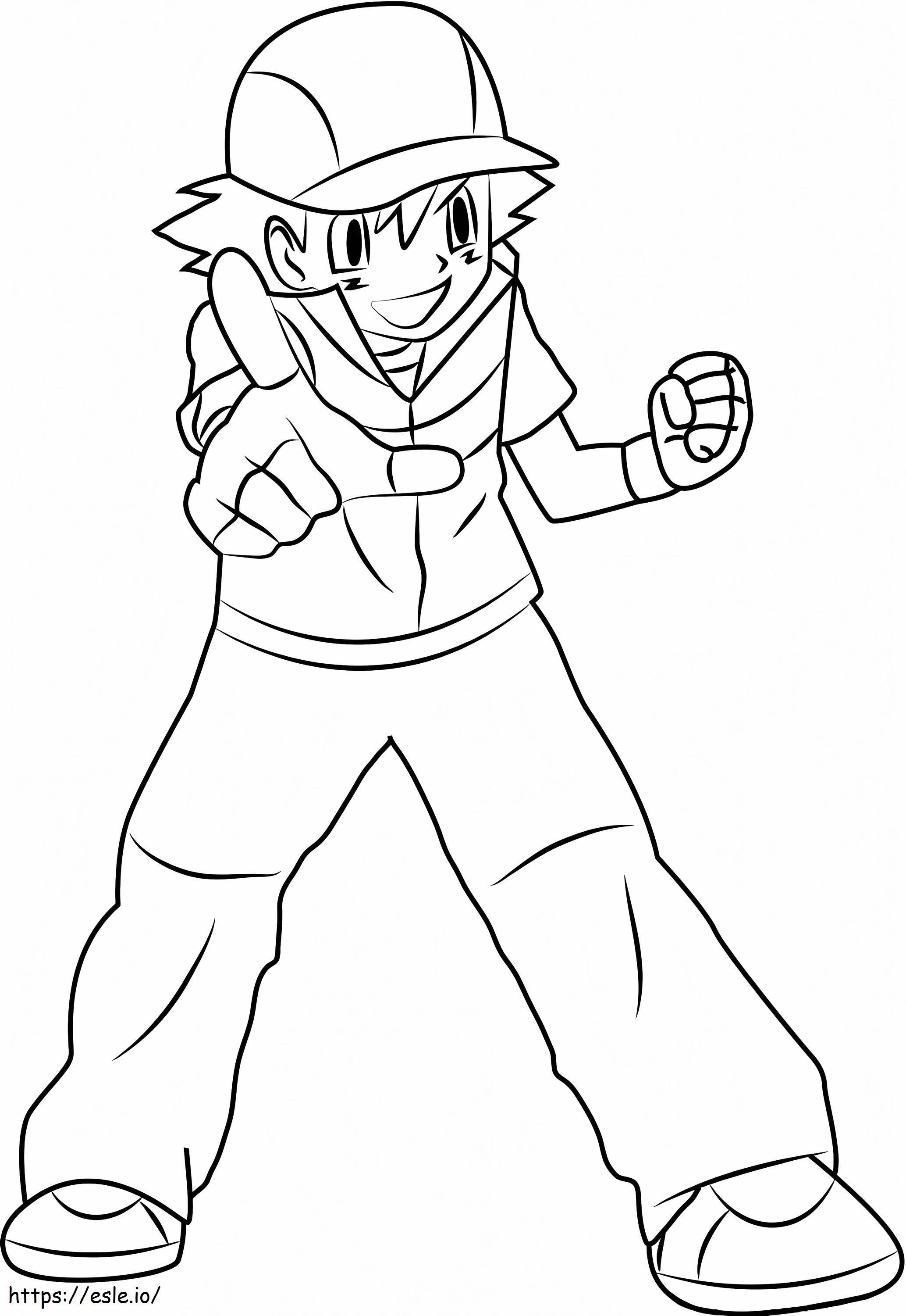 クールなアッシュケッチャム ぬりえ - 塗り絵