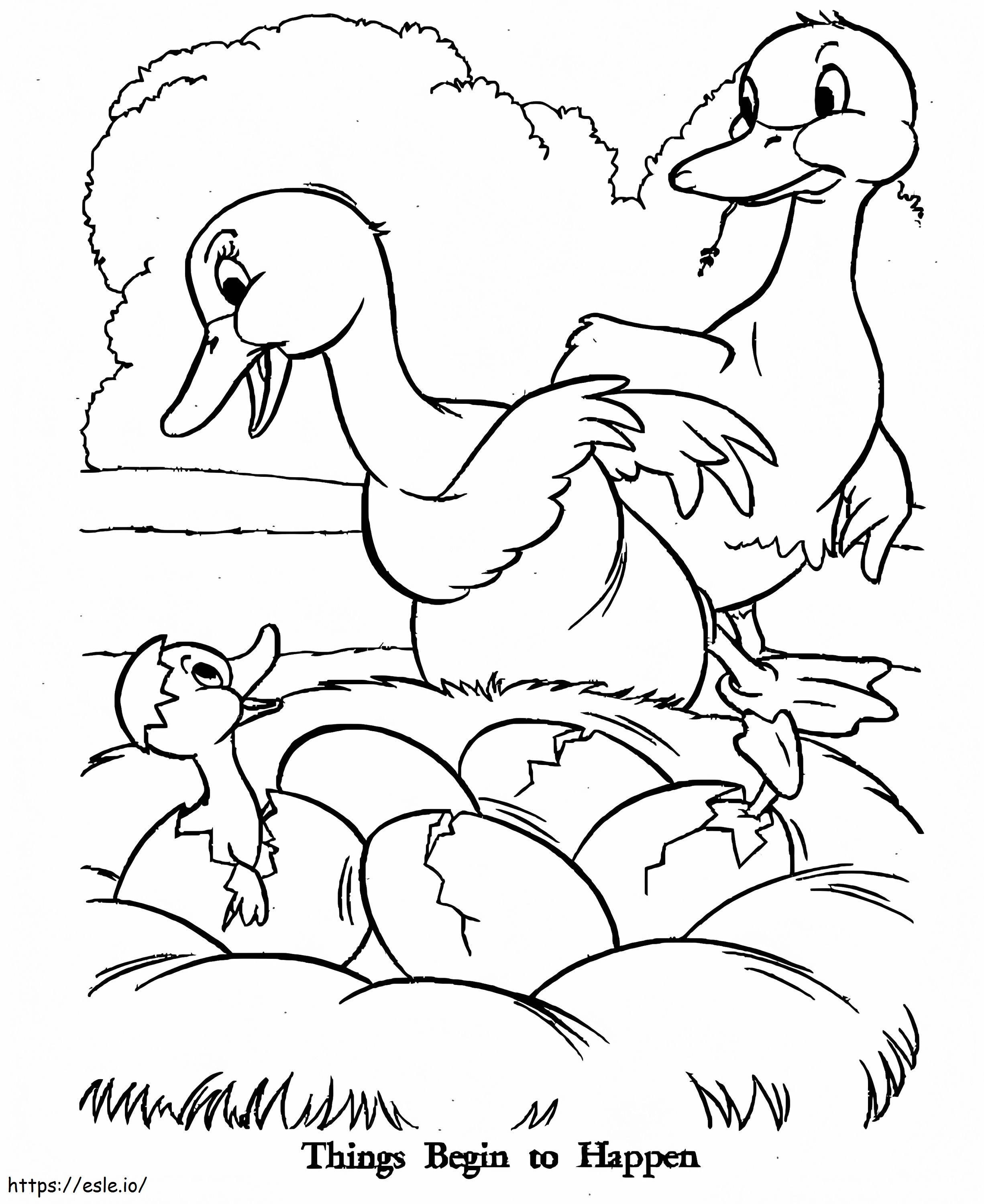 Free Printable The Ugly Duckling coloring page