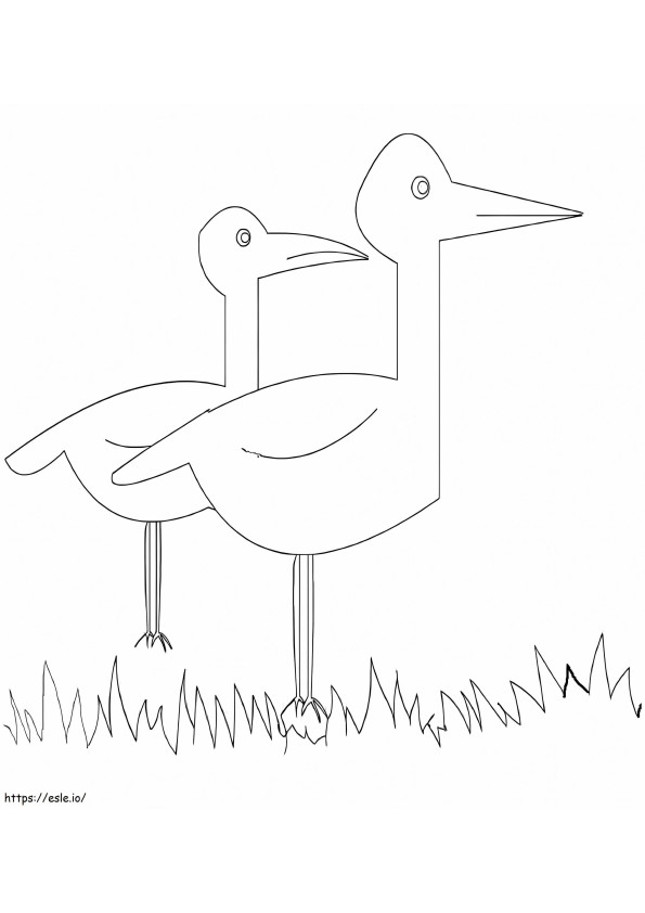 Two Easy Storks coloring page
