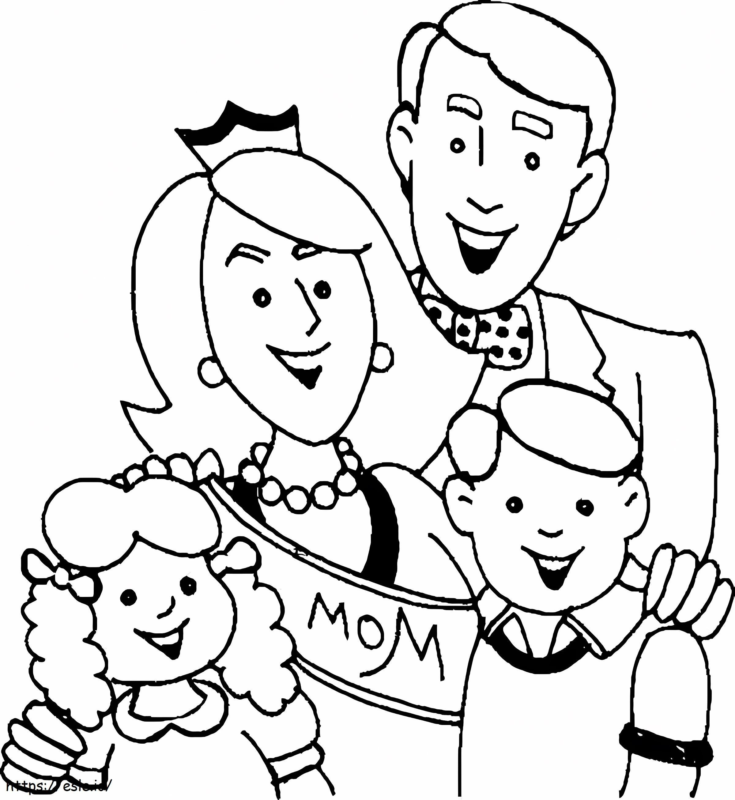 Coloriage Portrait de famille à imprimer dessin