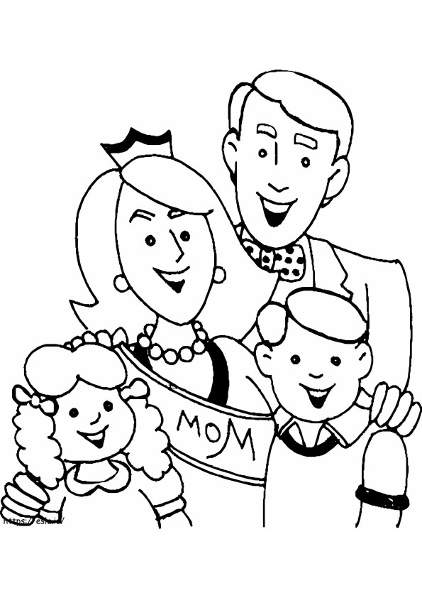 Familie portret kleurplaat