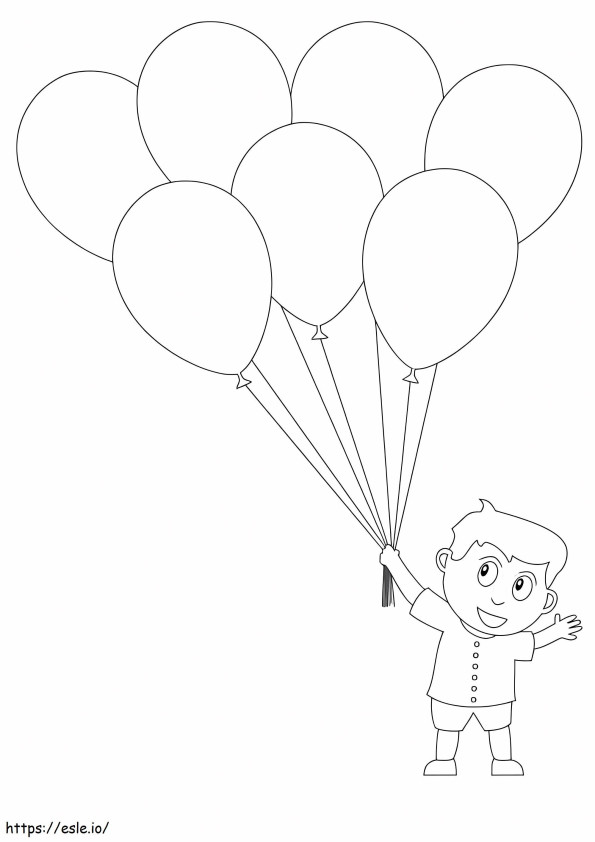 Boy Dengan Balon Gambar Mewarnai