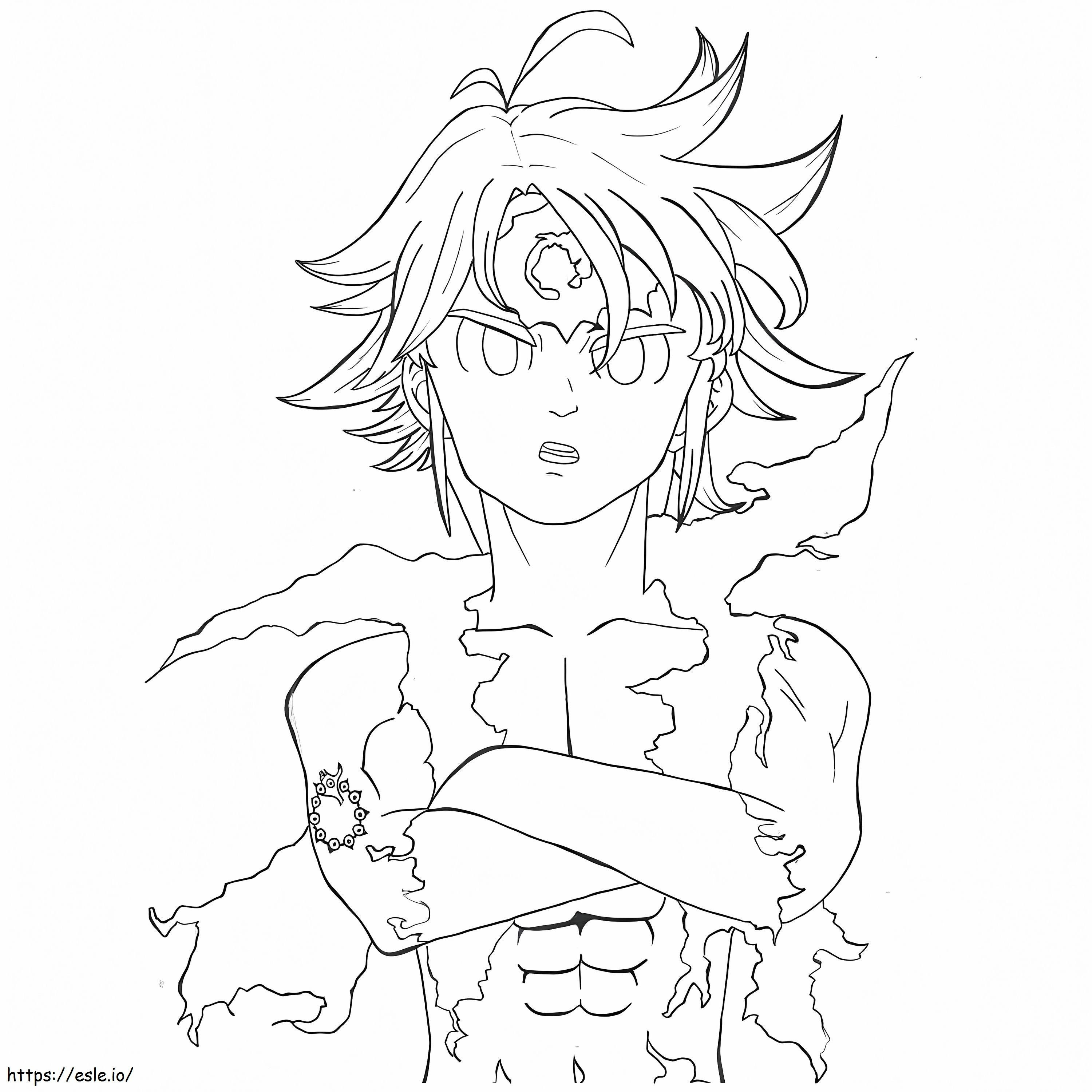 Disgusted Meliodas coloring page
