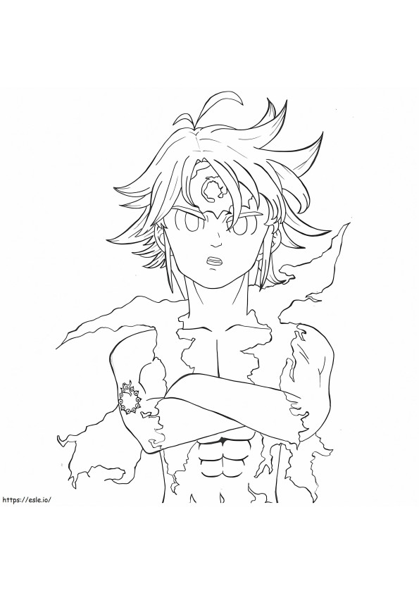 Disgusted Meliodas coloring page