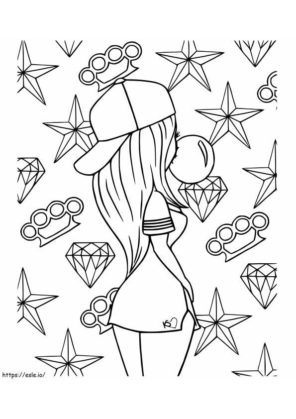 Girl Aesthetics coloring page