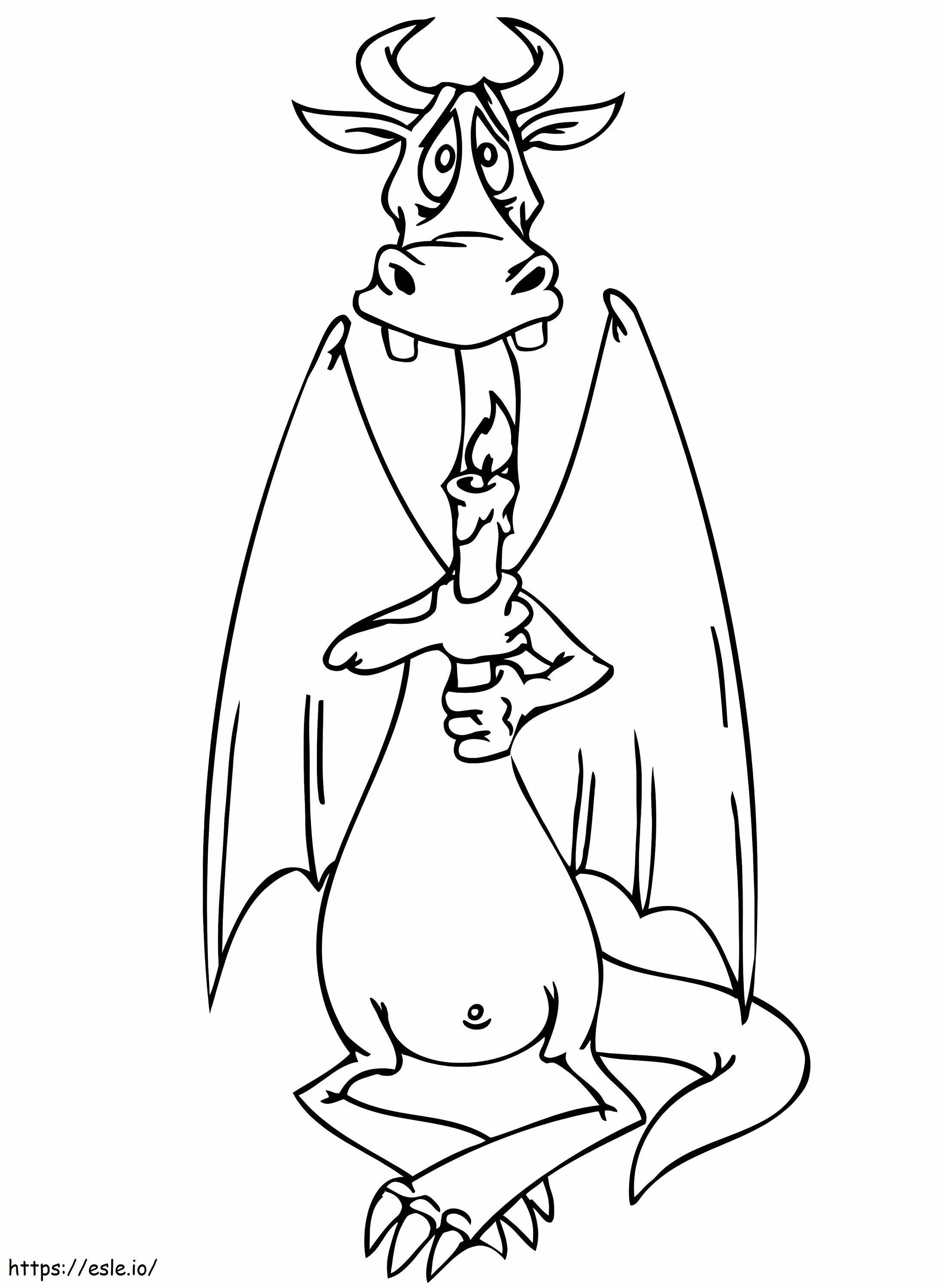Dragon With Candle coloring page