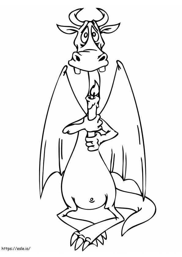 Dragon With Candle coloring page