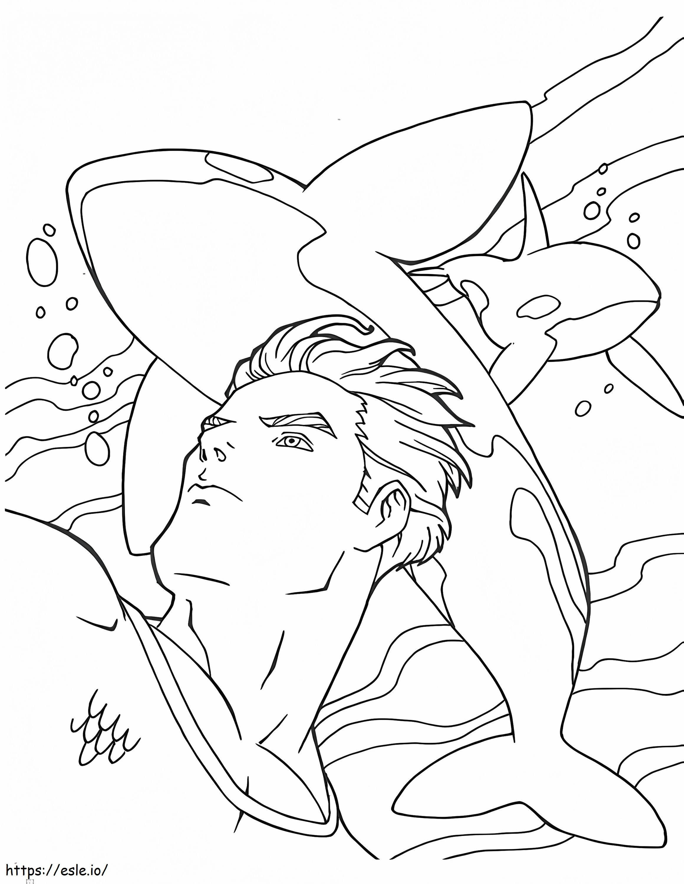 Aquaman And Killer Whales coloring page