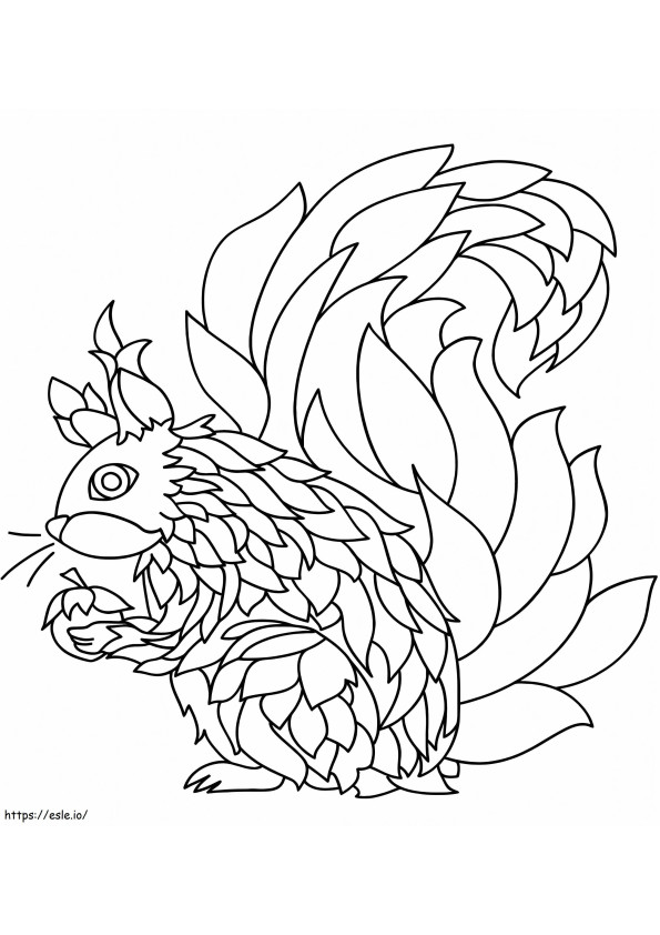 Awesome Squirrel A4 coloring page